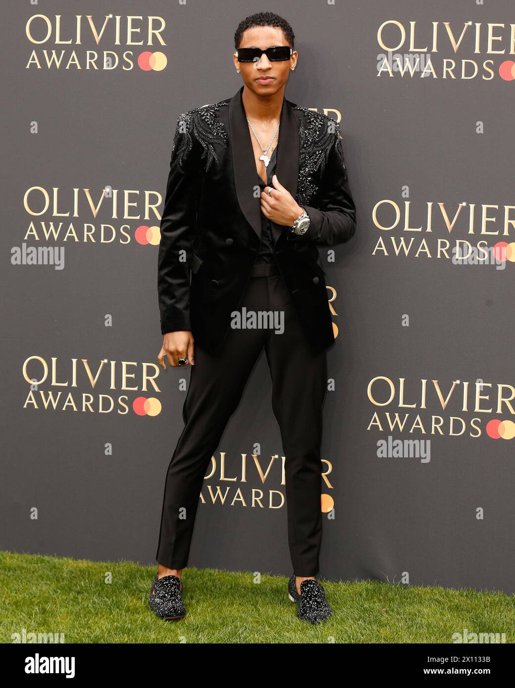 London, UK. 14th Apr, 2024. Myles Frost attends the Olivier Awards 2024 held at the Royal Albert Hall, London. Credit: SOPA Images Limited/Alamy Live News Stock Photo