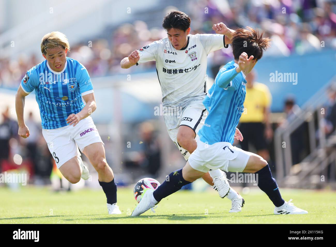 NHK Spring Mitsuzawa Football Stadium, Kanagawa, Japan. 14th Apr, 2024. Kanta Nagata (MYFC), APRIL 14, 2024 - Football/Soccer : 2024 J2 League match between Yokohama FC 2-0 Fujieda MYFC at NHK Spring Mitsuzawa Football Stadium, Kanagawa, Japan. Credit: Naoki Morita/AFLO SPORT/Alamy Live News Stock Photo