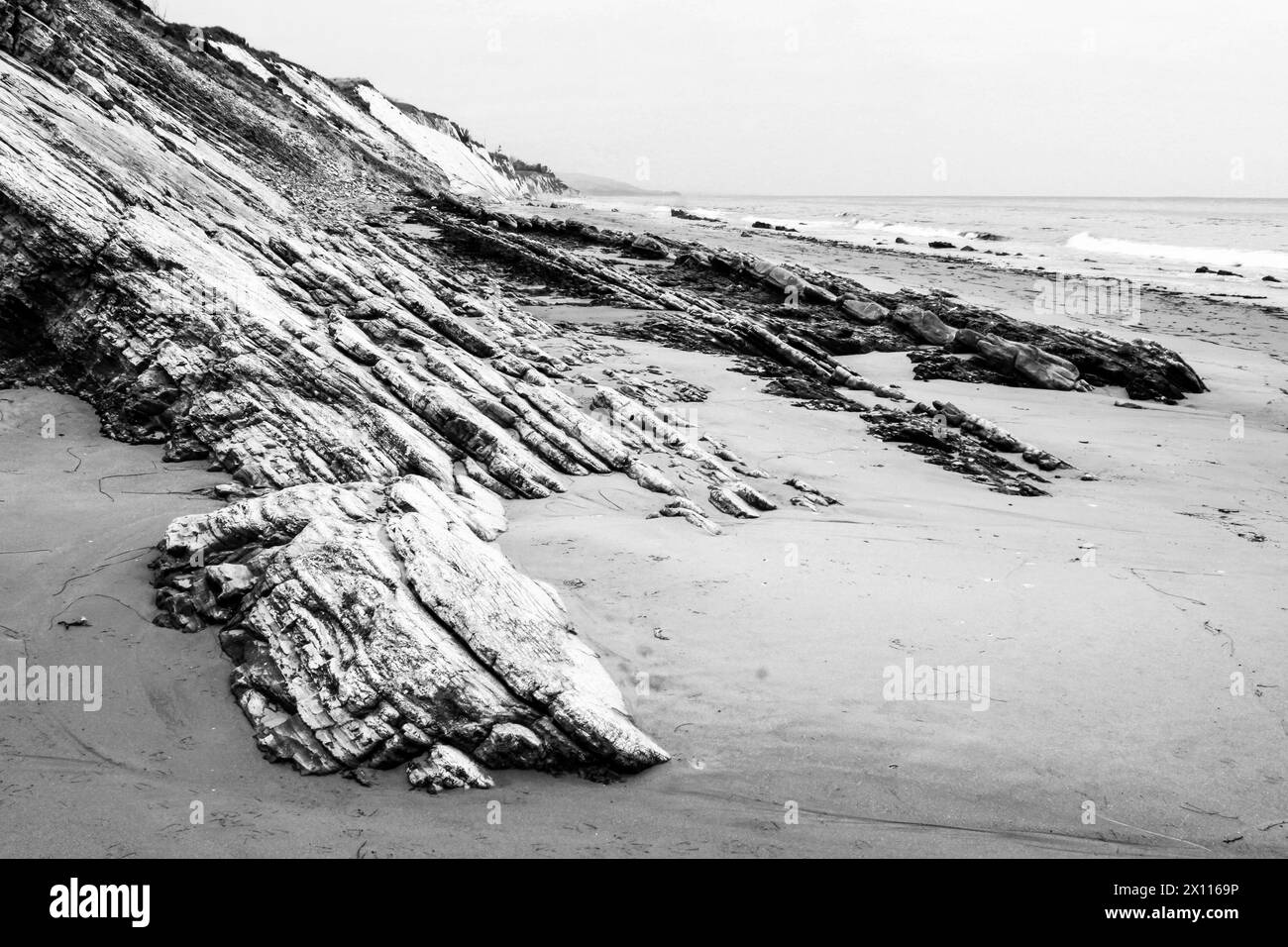rocks formation gaviota park beach california Stock Photo