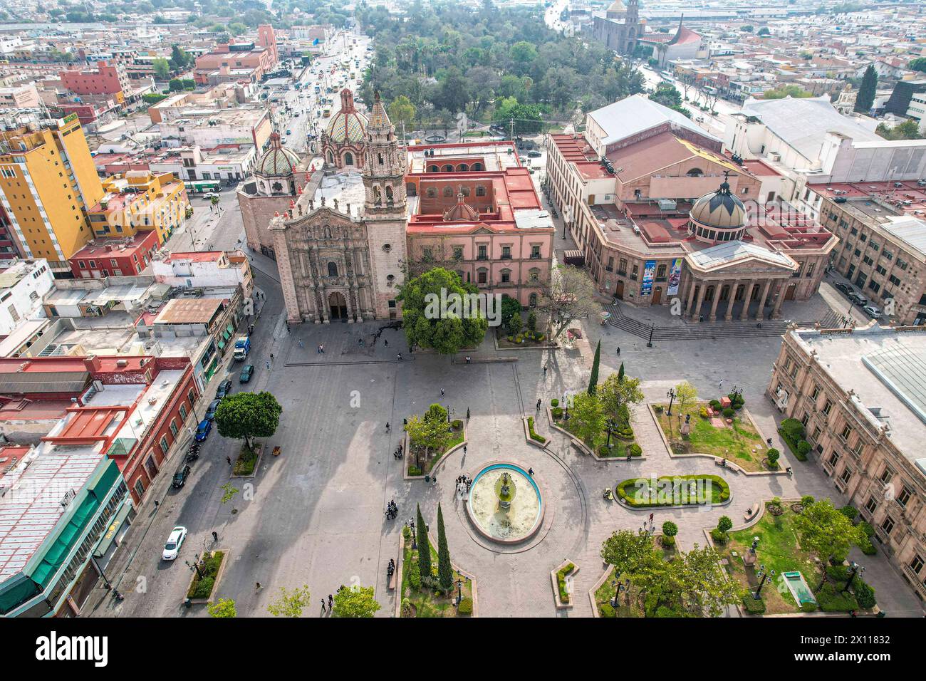 Aerial view of San Luis Potosí city in the state of San Luis Potosí Mexico. (Photo By Luis Gutierrez/ Norte Photo)  Vista aerea de San Luis Potosí ciudad en el estado San Luis Potosí Mexico.  (Photo By Luis Gutierrez/ Norte Photo) Stock Photo