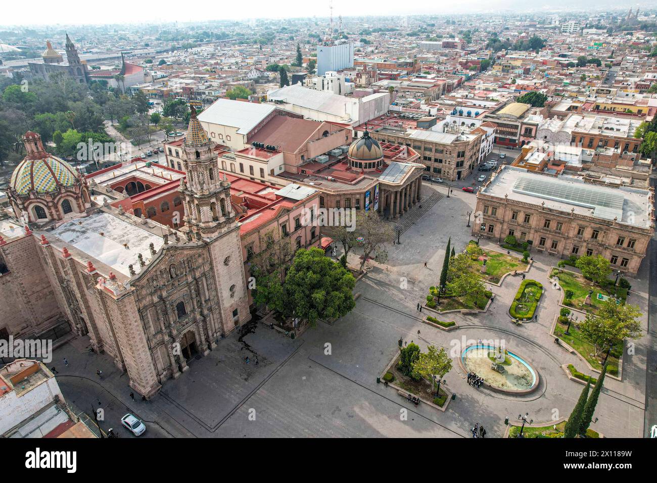 Aerial view of San Luis Potosí city in the state of San Luis Potosí Mexico. (Photo By Luis Gutierrez/ Norte Photo)  Vista aerea de San Luis Potosí ciudad en el estado San Luis Potosí Mexico.  (Photo By Luis Gutierrez/ Norte Photo) Stock Photo