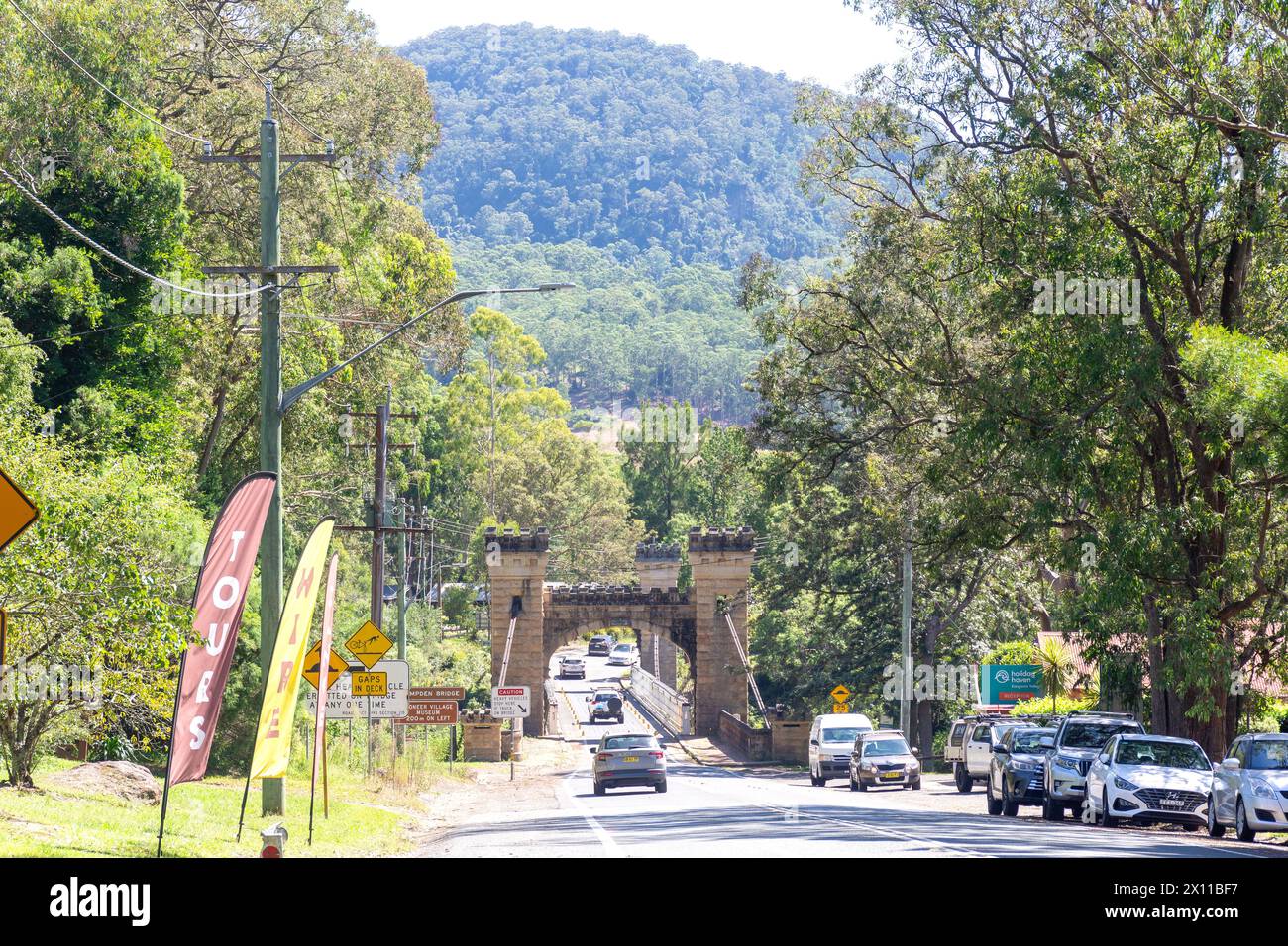 19th century Hampden Bridge, Moss Vale Road, Kangaroo Valley, New South Wales, Australia Stock Photo