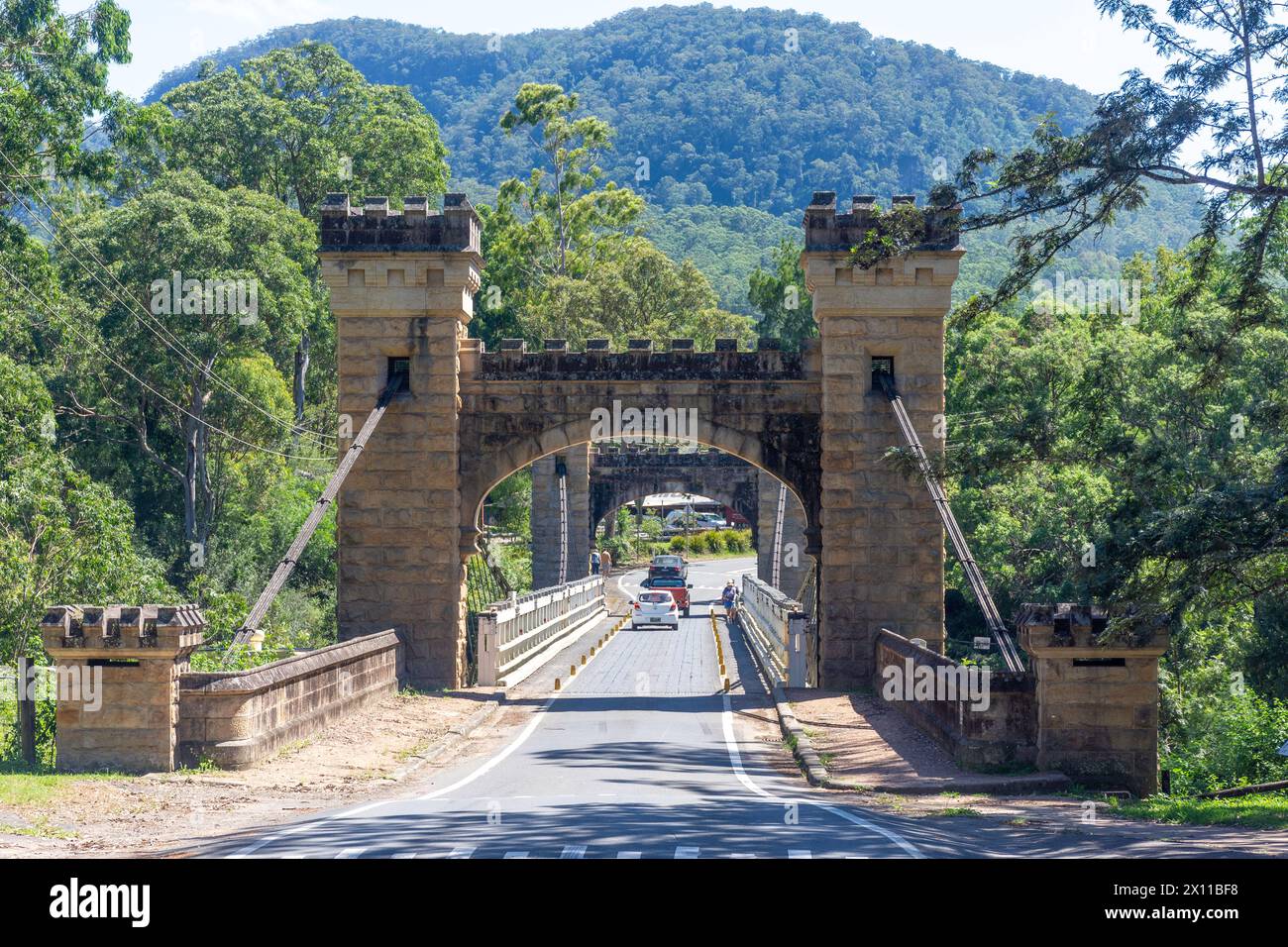 19th century Hampden Bridge, Moss Vale Road, Kangaroo Valley, New South Wales, Australia Stock Photo