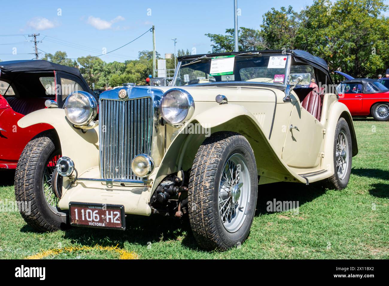 1948 MG TC sports car on display at the 2024 Centenary National Meeting