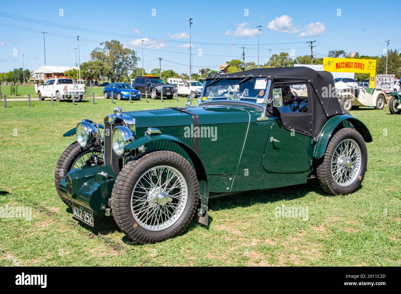 A vintage MG sports car displayed at the MG Centenary National Meeting