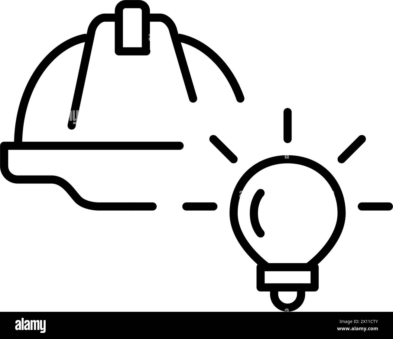 Interactive Construction Platform Icon. Light bulb, hard hat