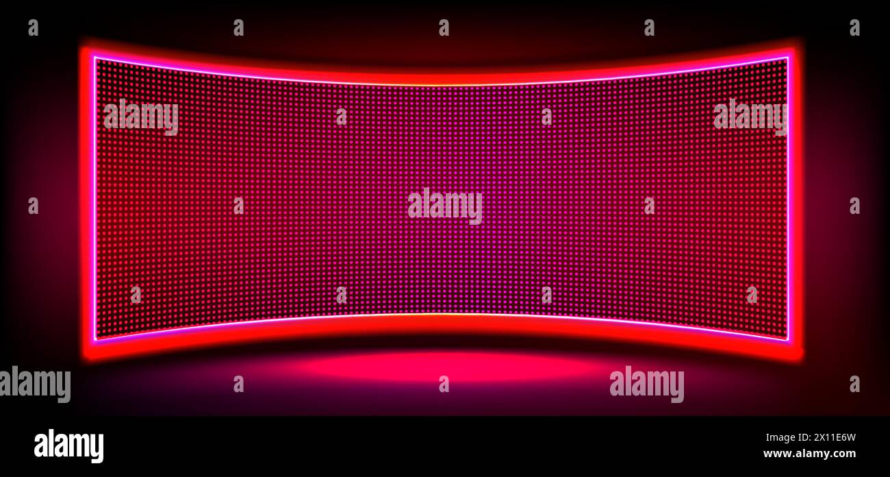 Red tv led screen with light texture background. Video digital