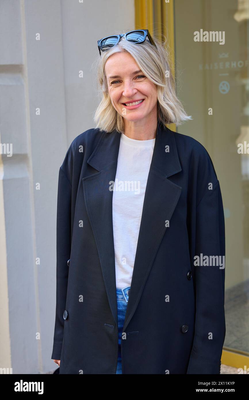 Ever CARRADINE, portrait, arriving for press conference at the Hotel Kaiserhof in Vienna, Austria, on April 12, 2024, on the occasion of the Dancer Against Cancer Ball in Vienna. - 20240412 PD3363 Credit: APA-PictureDesk/Alamy Live News Stock Photo