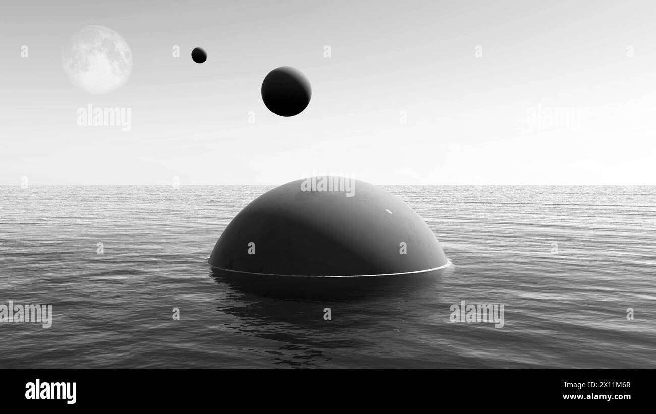 Planet earth moon 3d Black and White Stock Photos & Images - Alamy