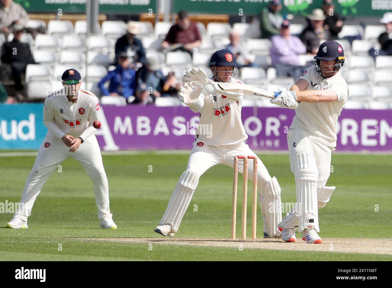 Ben Compton in batting action for Kent during Essex CCC vs Kent CCC, Vitality County Championship Division 1 Cricket at The Cloud County Ground on 14t Stock Photo