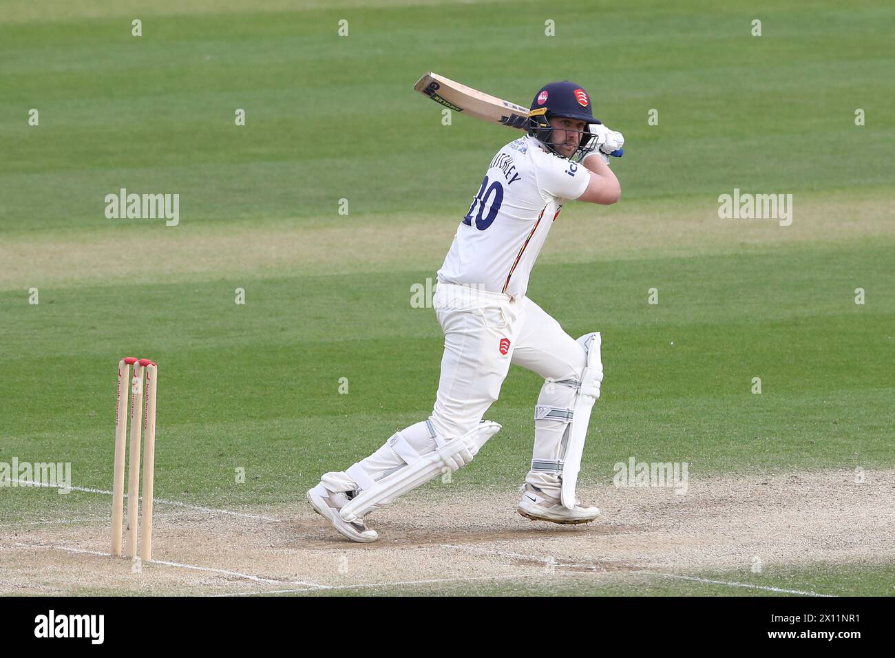 Matt Critchley in batting action for Essex during Essex CCC vs Kent CCC, Vitality County Championship Division 1 Cricket at The Cloud County Ground on Stock Photo