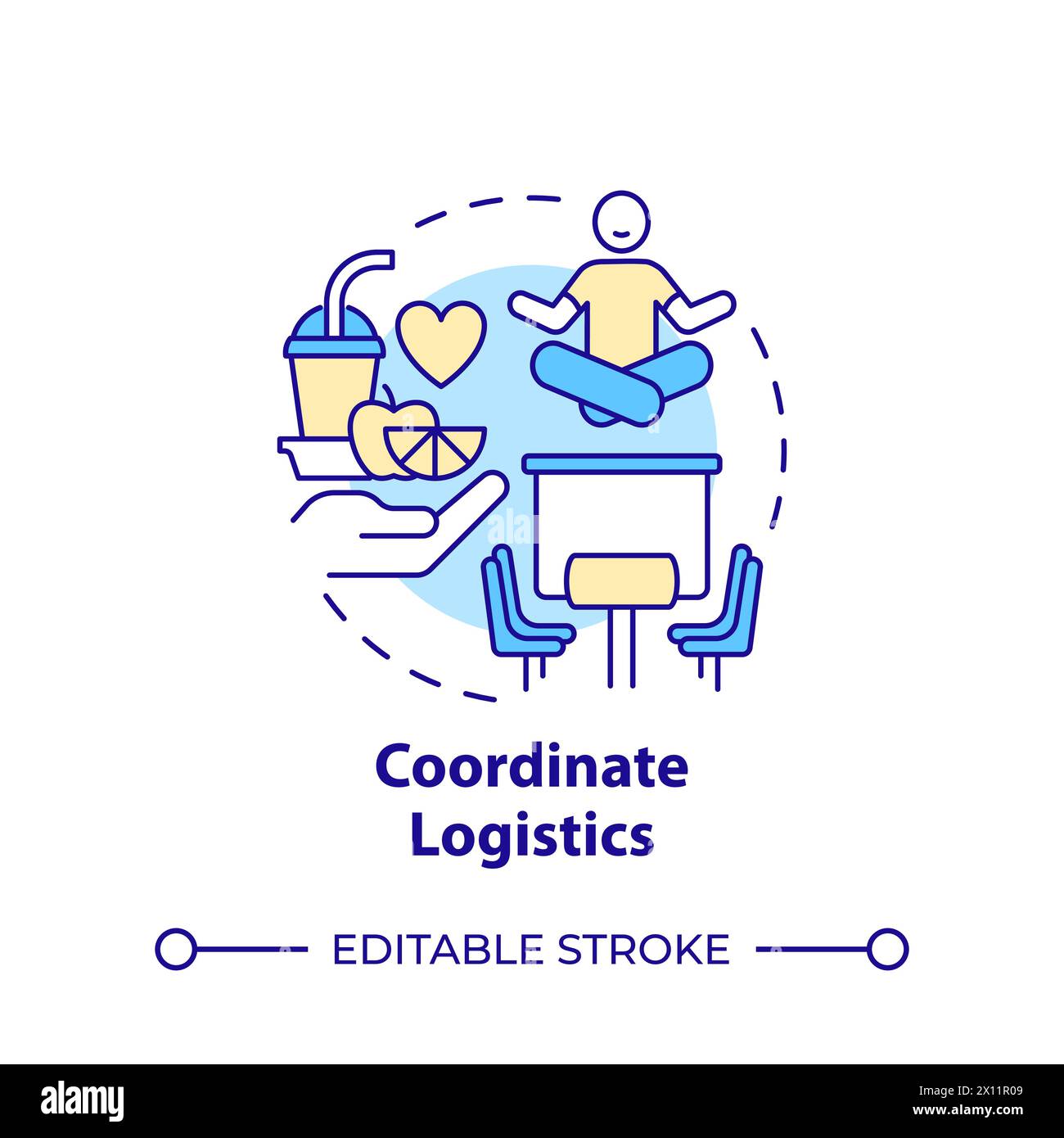 Coordinate logistics multi color concept icon Stock Vector