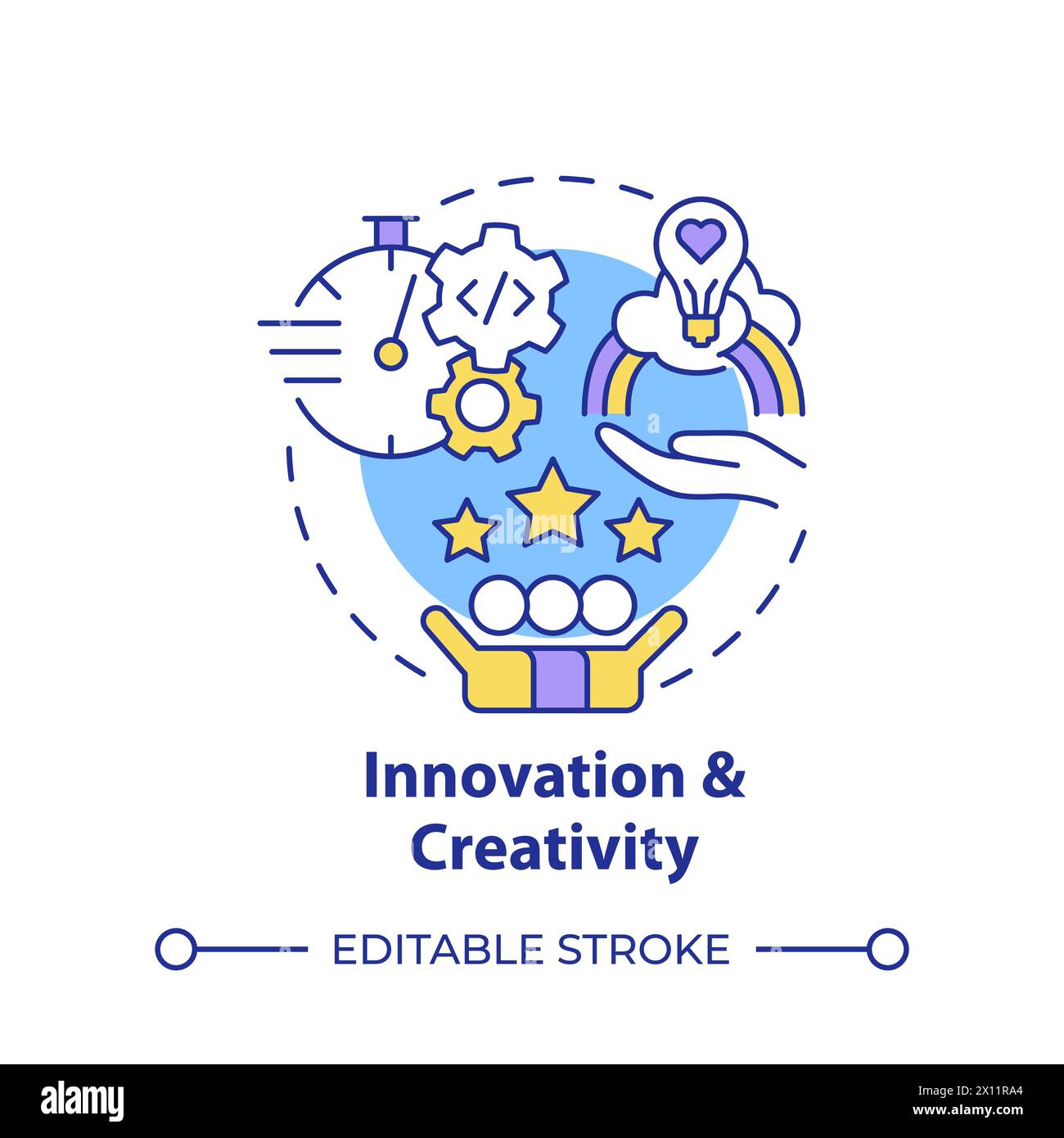Innovation and creativity multi color concept icon Stock Vector