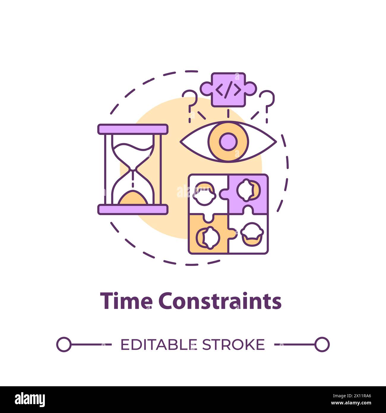 Time constraints multi color concept icon Stock Vector