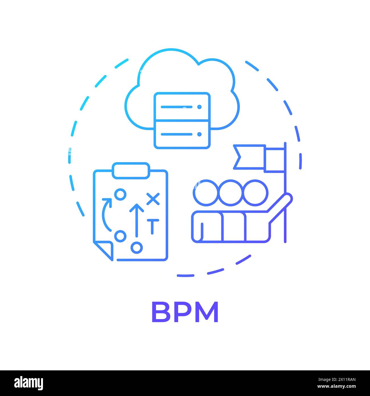BPM tool blue gradient concept icon Stock Vector Image & Art - Alamy