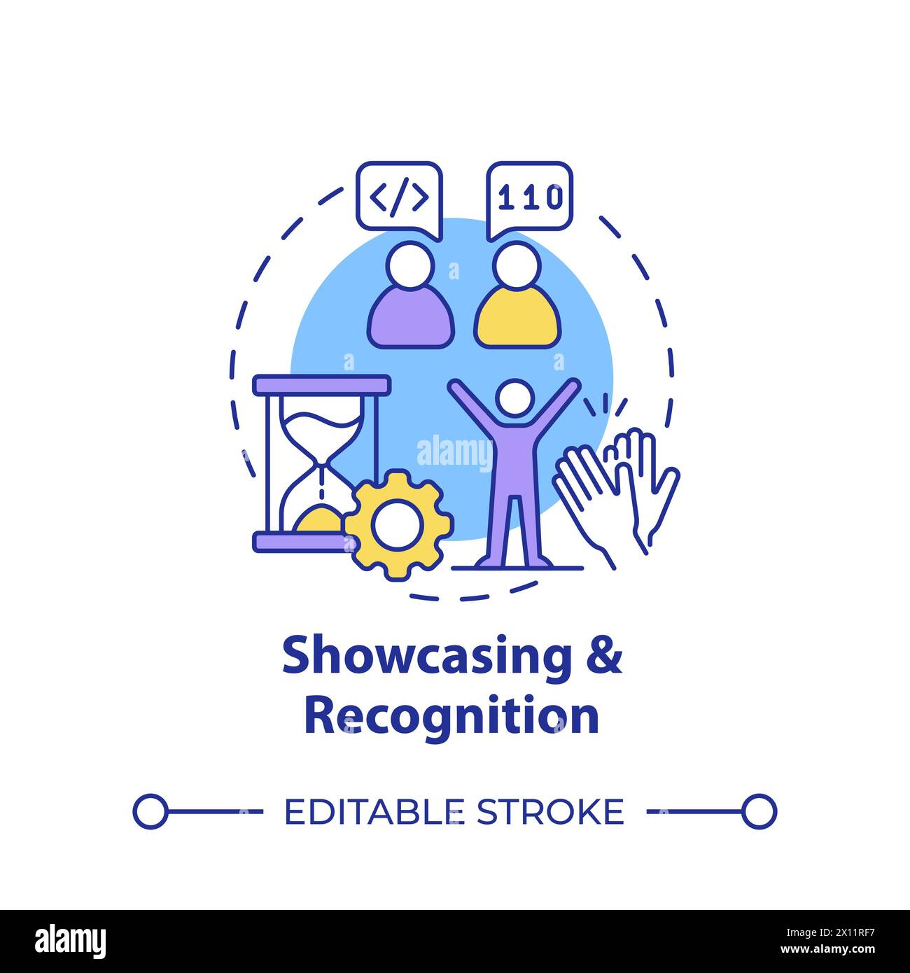 Showcasing and recognition multi color concept icon Stock Vector Image ...