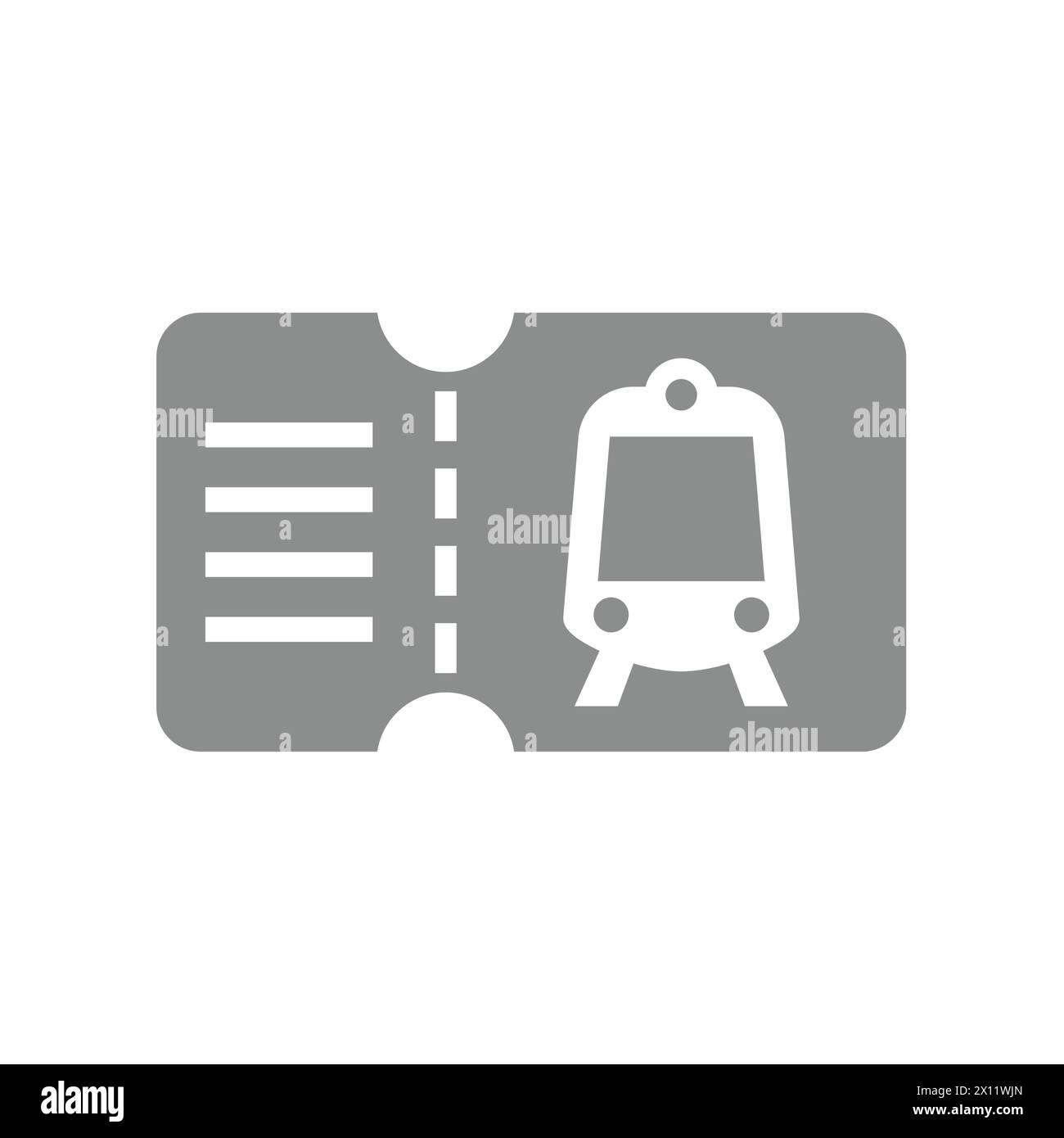 Train or subway ticket vector. Simple glyph icon. Stock Vector