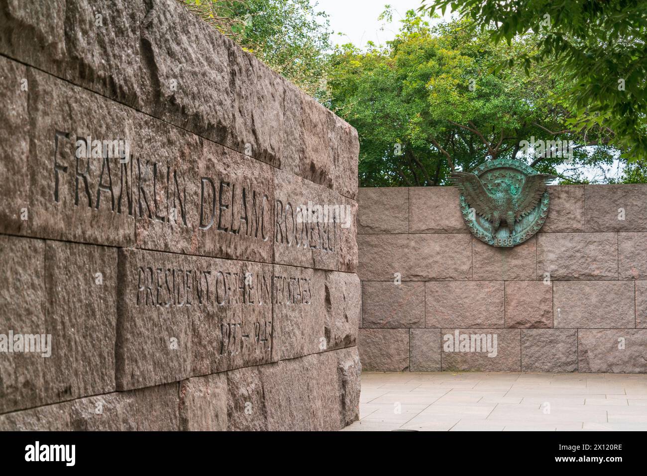 Franklin Delano Roosevelt Memorial, Presidential memorial in Washington D.C., USA Stock Photo