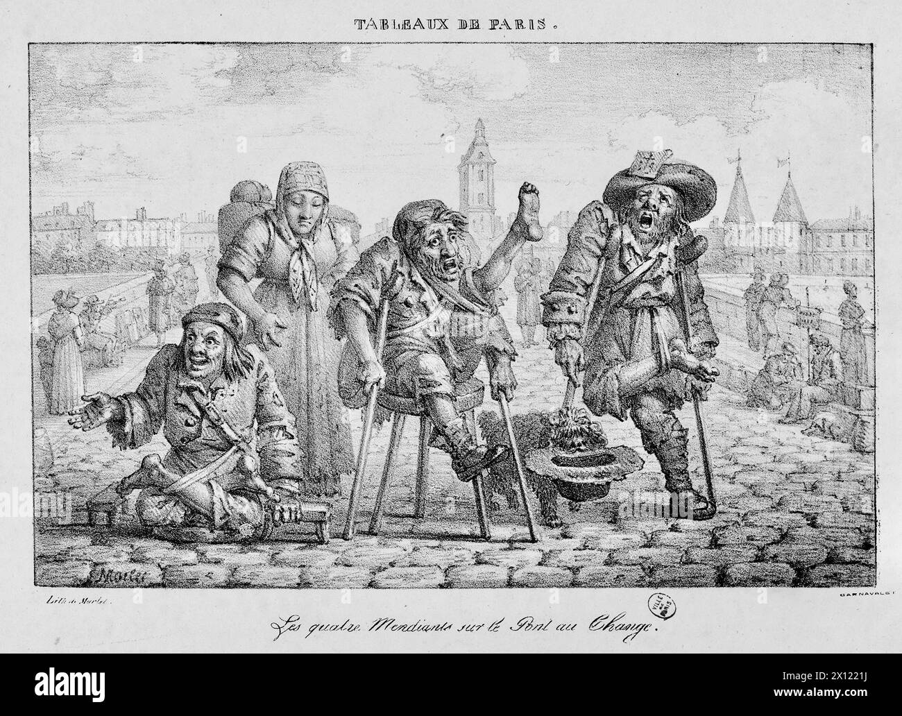 Jean Henri Marlet - The Four Beggars - c1821 Stock Photo