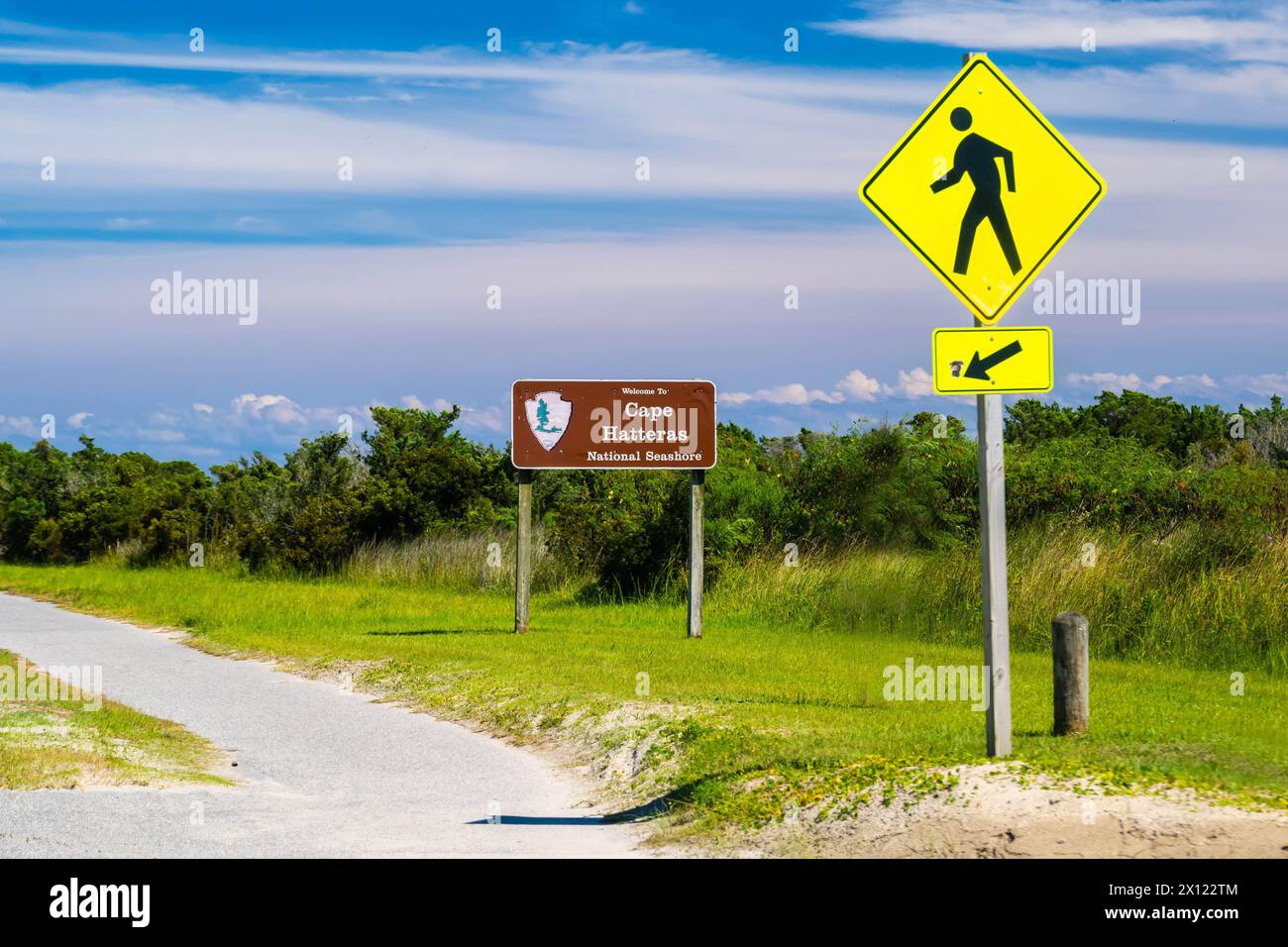 Cape Hatteras NS, NC, USA - Aug 13, 2022: A welcoming signboard at the entry point of the park Stock Photo