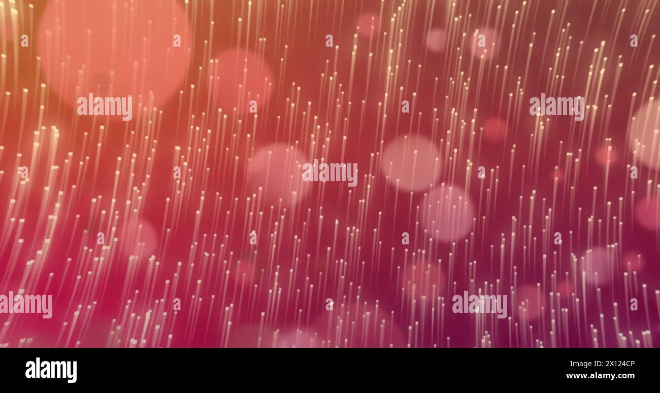 Image of light spots and trails on red background Stock Photo - Alamy