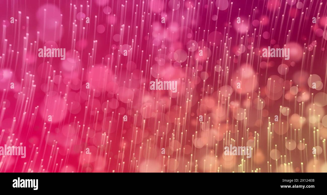 Image of light spots and trails on red background Stock Photo - Alamy