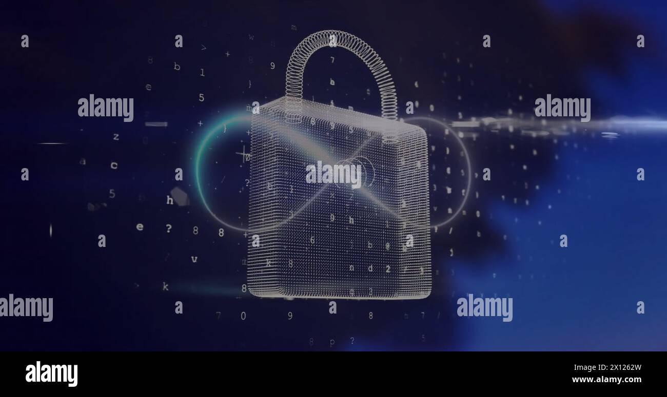 Image Of Padlock And Data Processing Over Infinity Sign Stock Photo Alamy