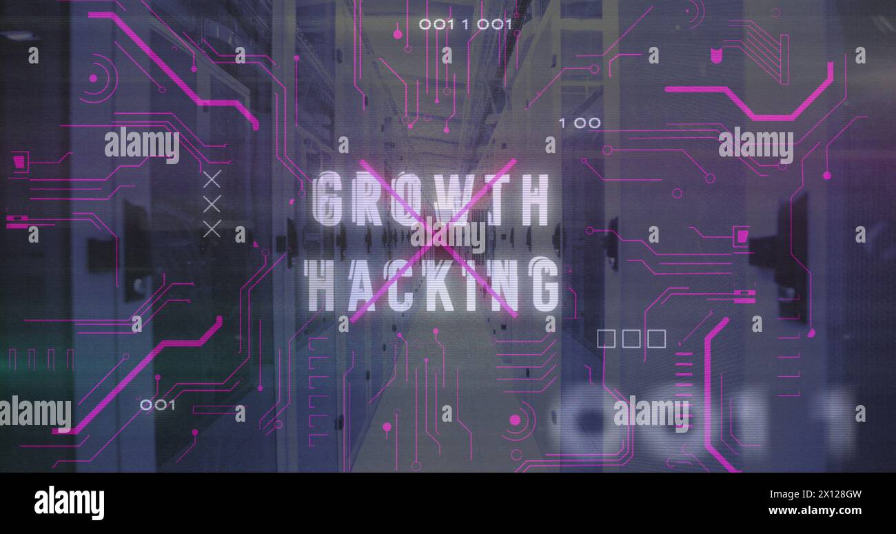 Image of binary codes over circuit board pattern and growth hacking ...