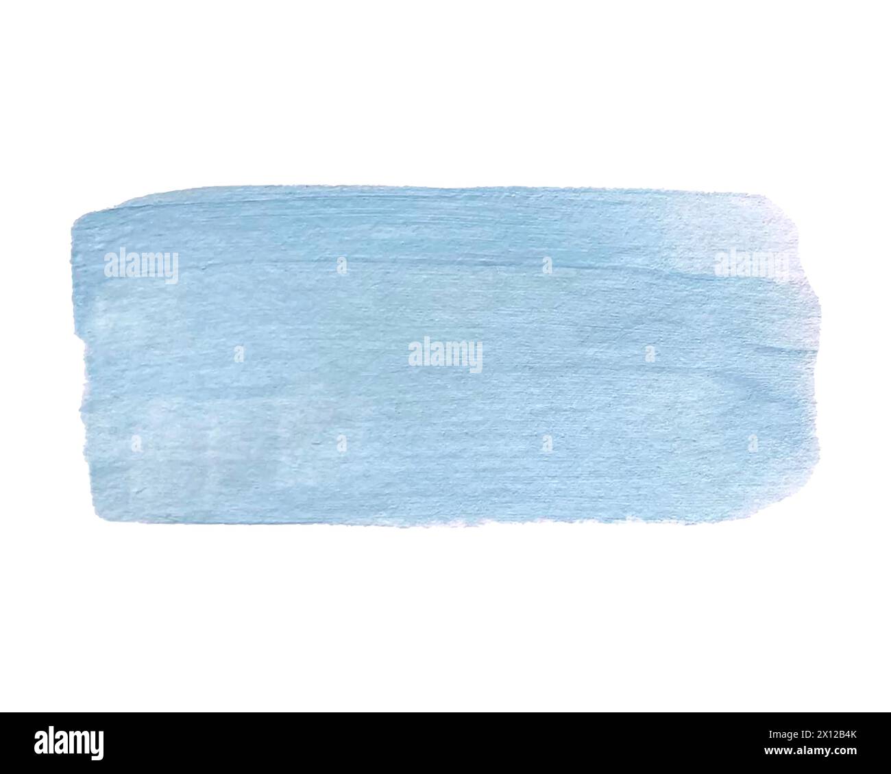 Acrylic blue texture brush stroke hand drawing, isolated on white ...