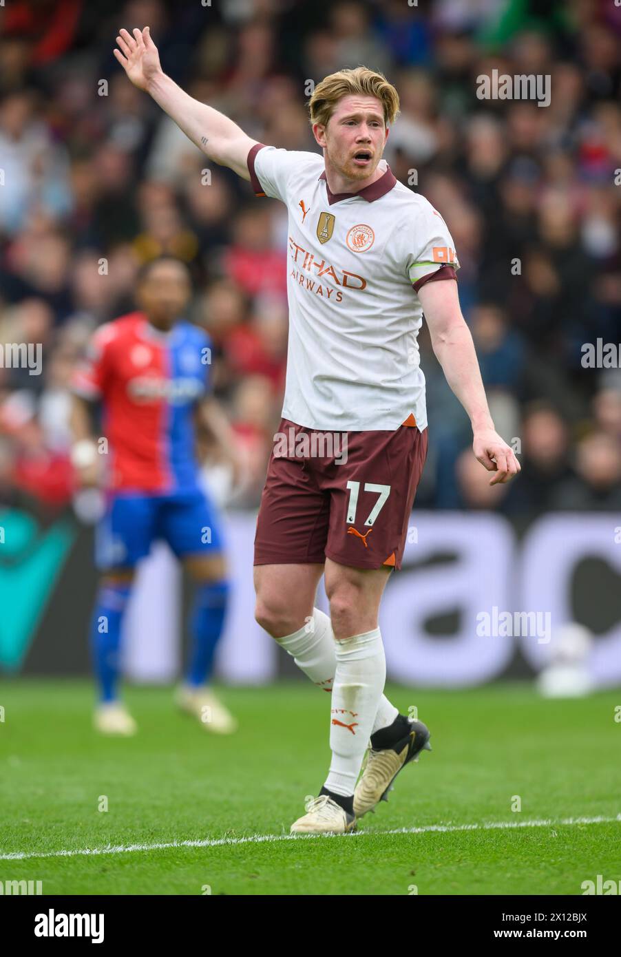 London, UK. 06th Apr, 2024  - Crystal Palace v Manchester City - Premier League - Selhurst Park.                                                                        Kevin De Bruyne in action against Crystal Palace.                             Picture Credit: Mark Pain/ Alamy Live News Stock Photo