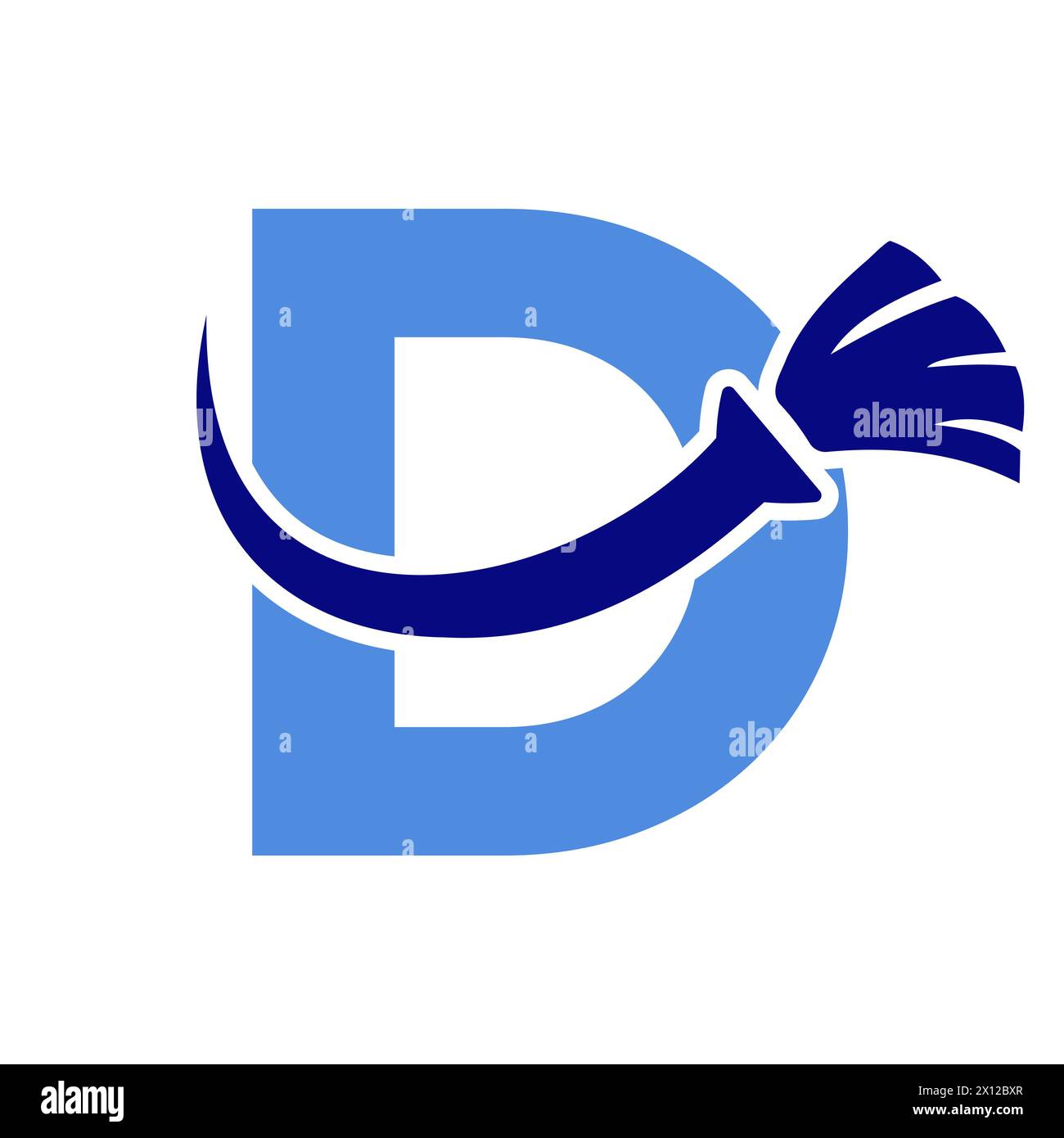 Letter D House Clean Logo With Clean Brush Symbol. Maid and Broom Icon ...