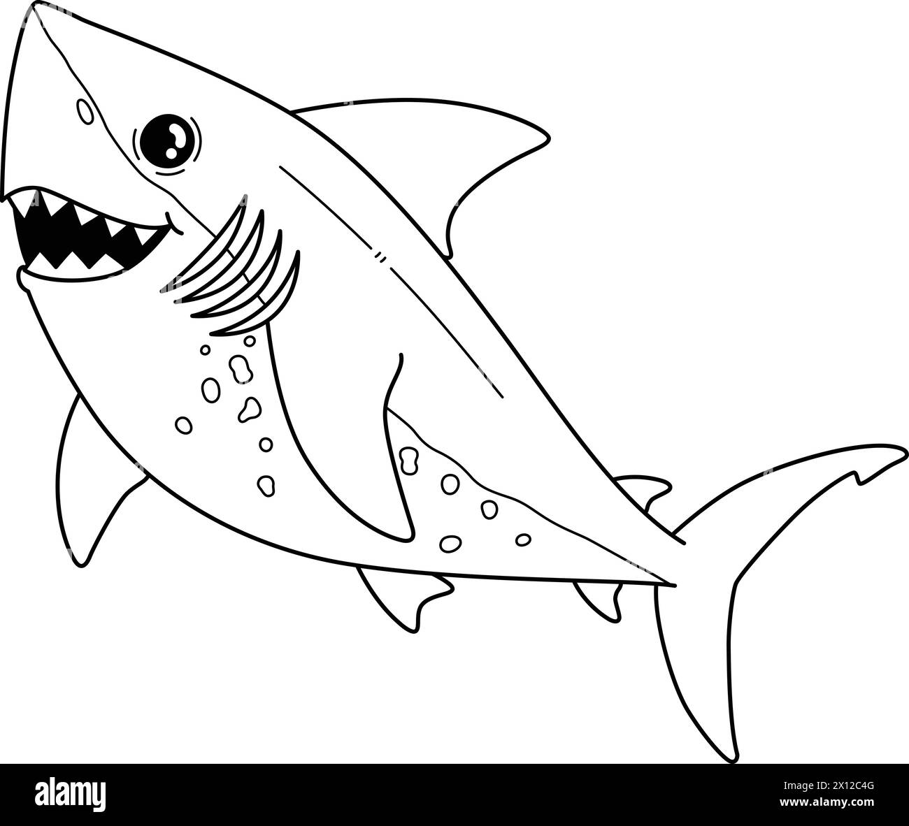 Salmon Shark Isolated Coloring Page for Kids Stock Vector