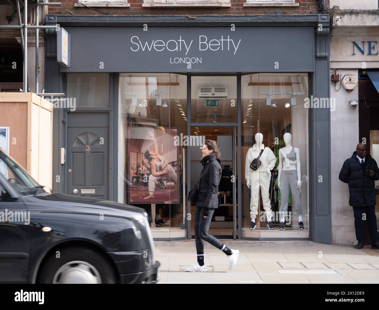 Sweaty Betty, fashion shop store in Marylebone High Street, London Stock Photo