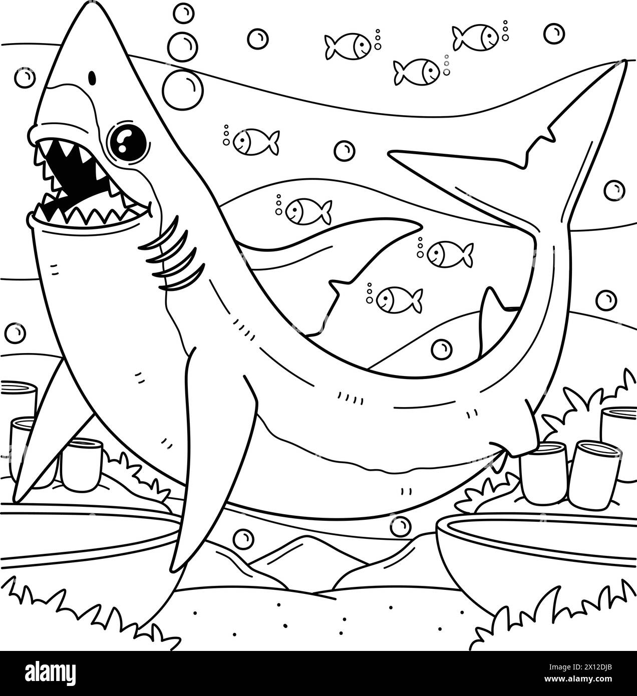 Mako Shark Coloring Page for Kids Stock Vector Image & Art - Alamy