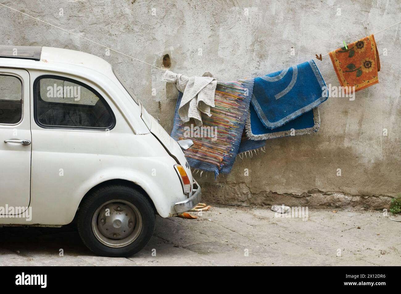 old fiat 500 on the road in Italy Stock Photo - Alamy
