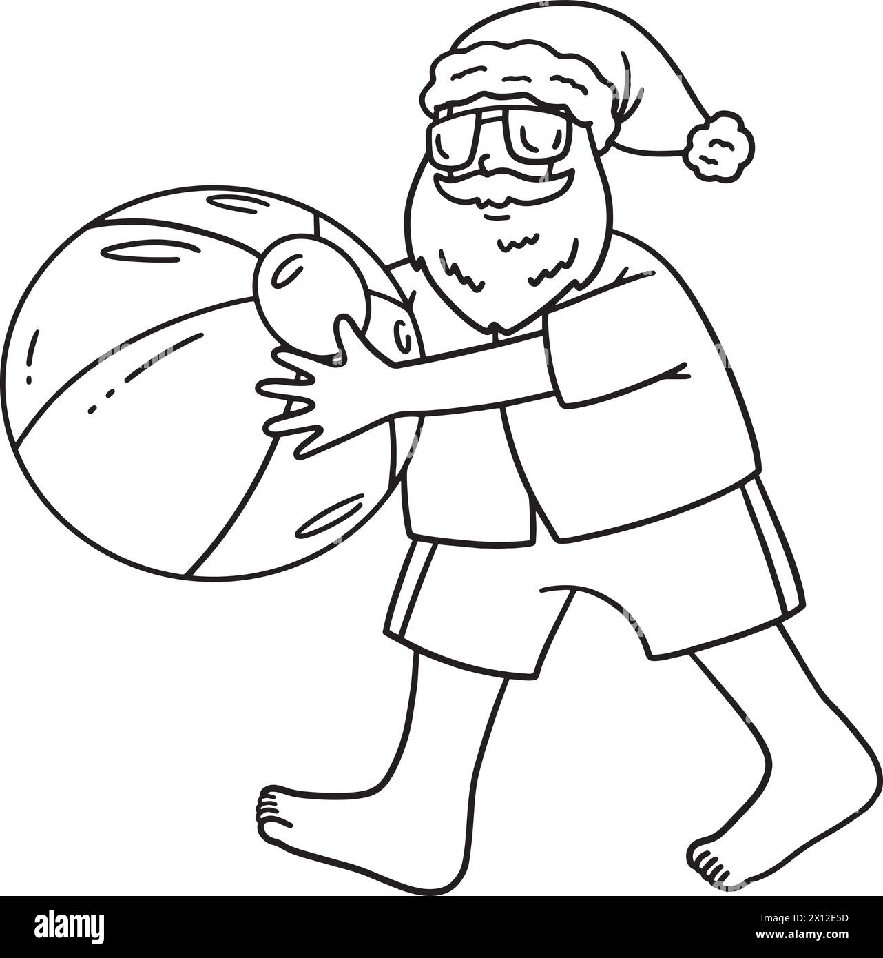 Christmas In July Santa With Beach Ball Isolated Stock Vector Image christmas-in-july-santa-with-beach-ball-isolated-stock-vector-image