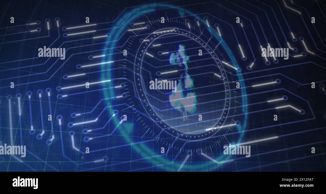 Image of computer circuit board over dollar symbol Stock Photo