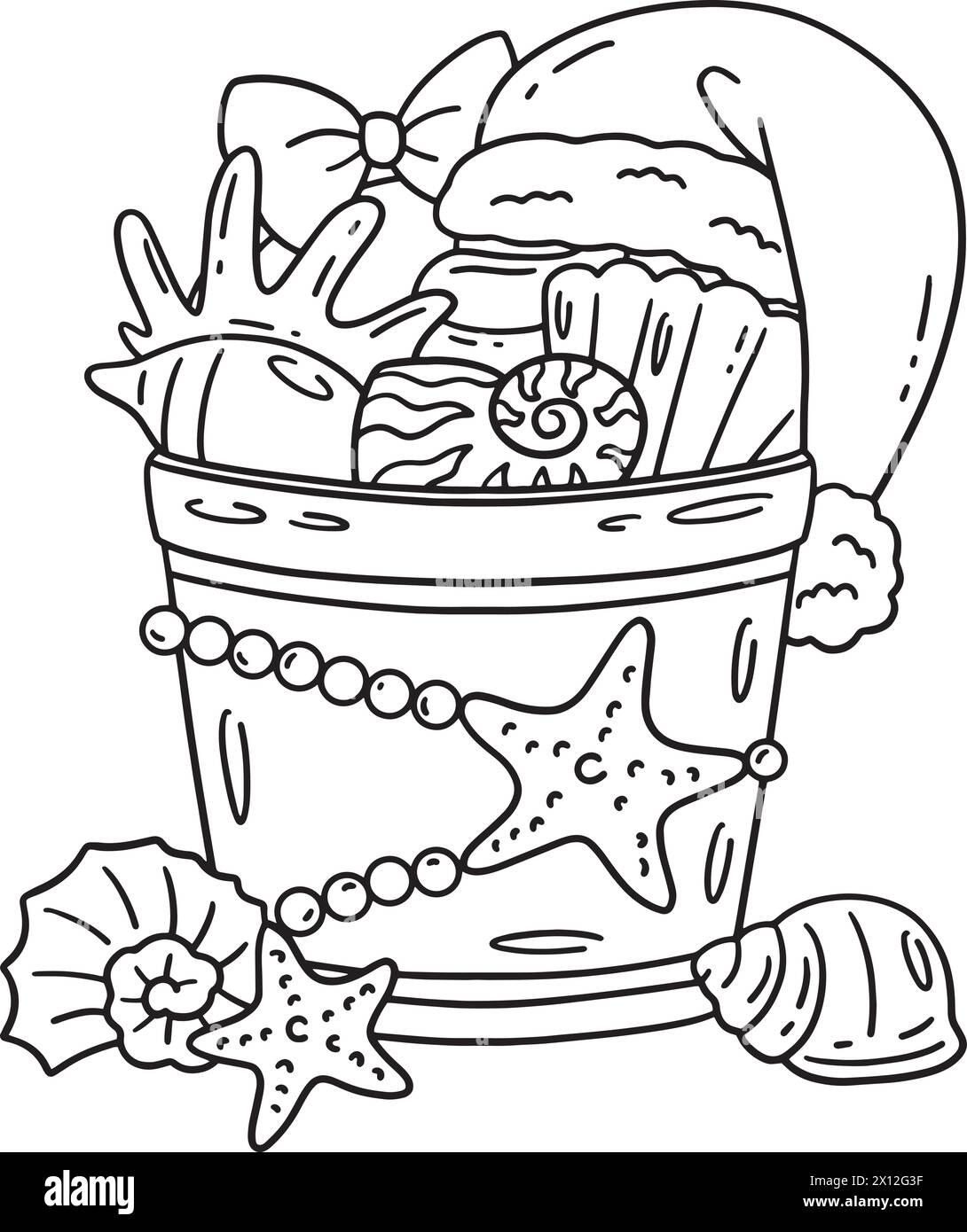 Christmas In July Seashells And Hat Isolated Stock Vector Image Art christmas-in-july-coconut-tree-presents-coloring-stock-vector-image