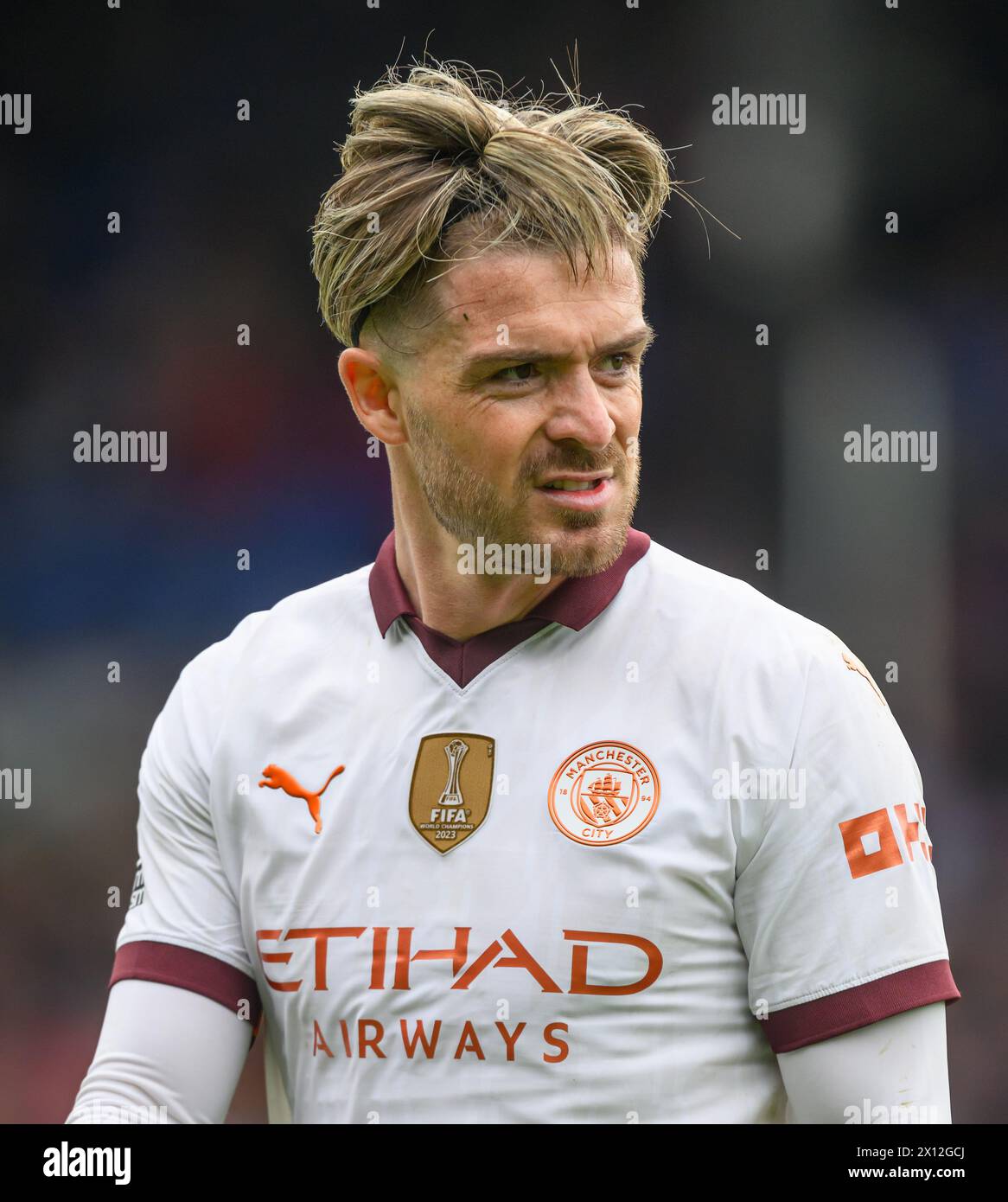 London, UK. 06th Apr, 2024 - Crystal Palace v Manchester City - Premier League - Selhurst Park.                                                                         Jack Grealish in action against Crystal Palace.                                  Picture Credit: Mark Pain / Alamy Live News Stock Photo