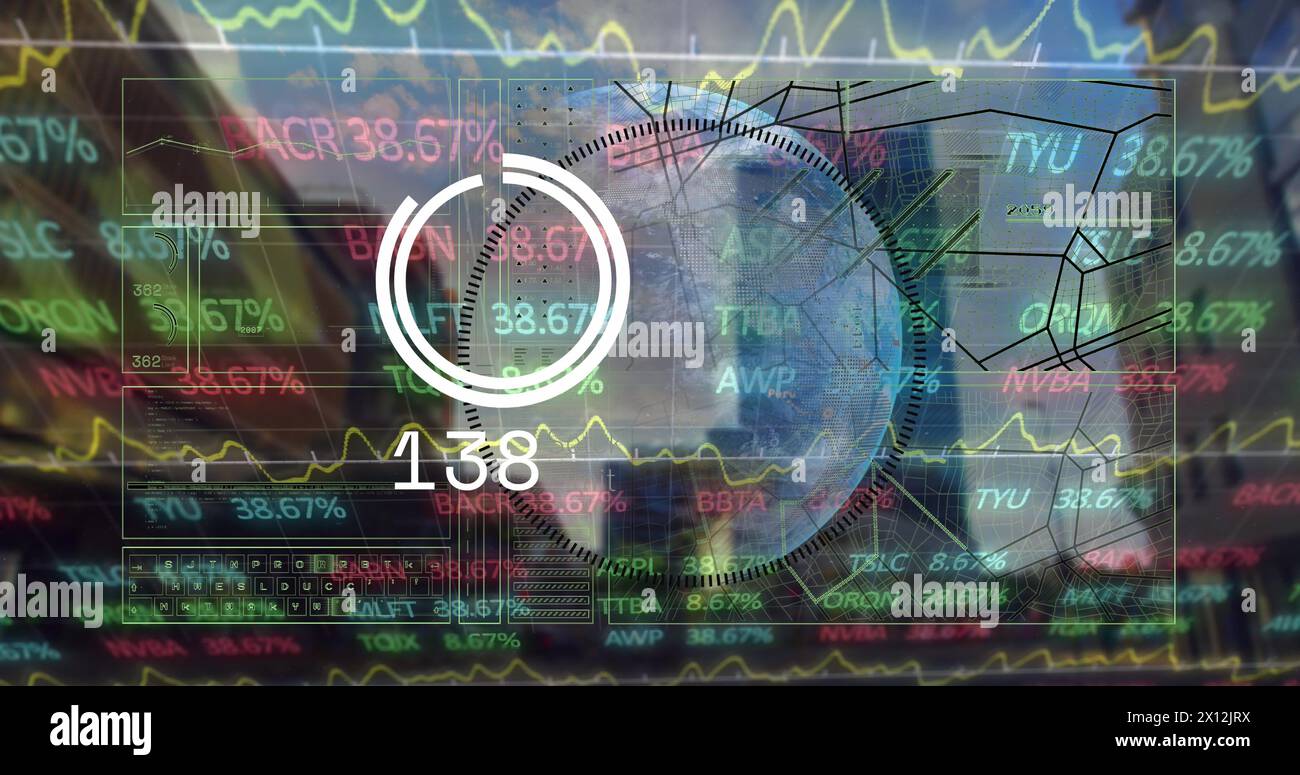 Image of digital interface with scope scanning over football players ...