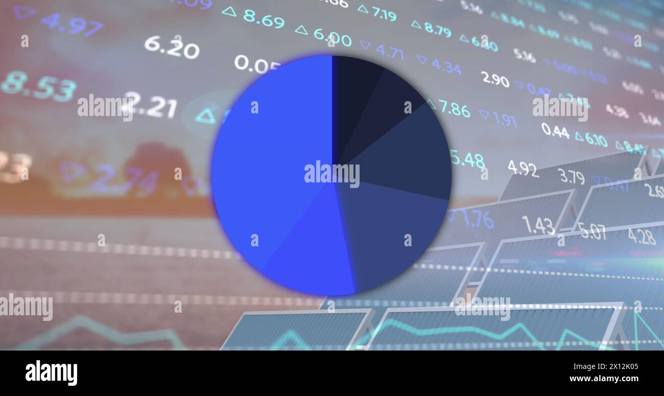 Image of diagram over data processing Stock Photo