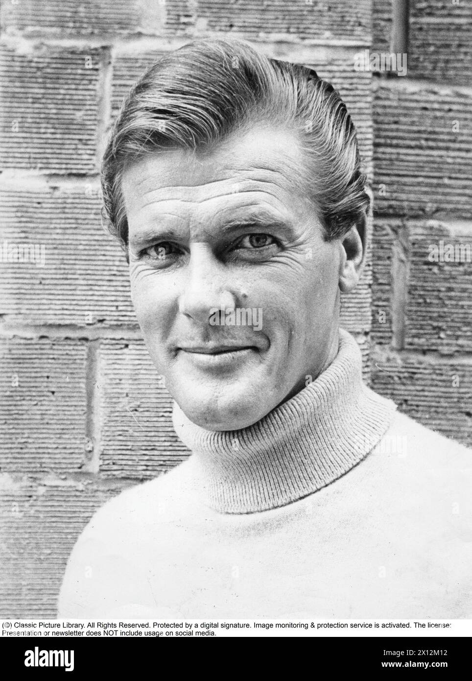 Sir Roger Moore , 1927-2017 during the filming of the tv-series The