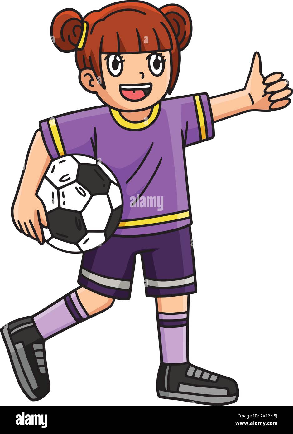 Girl holding football Stock Vector Images - Alamy