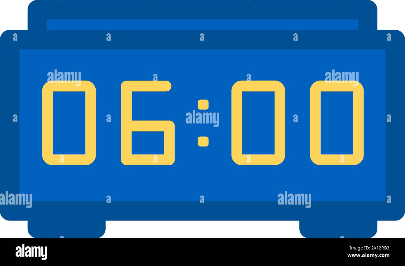 Digital timer icon. Electronic watch display, business process stroked ...