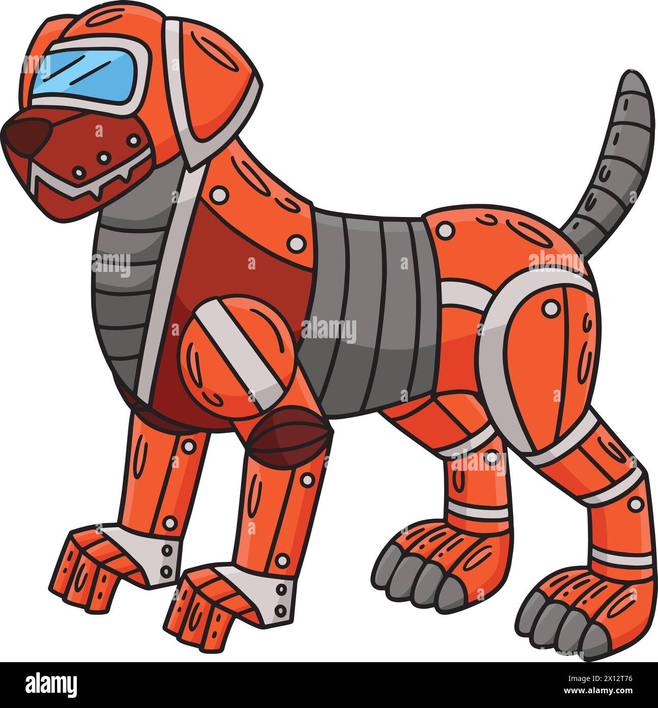 Robot Dog Cartoon Colored Clipart Illustration Stock Vector Image & Art