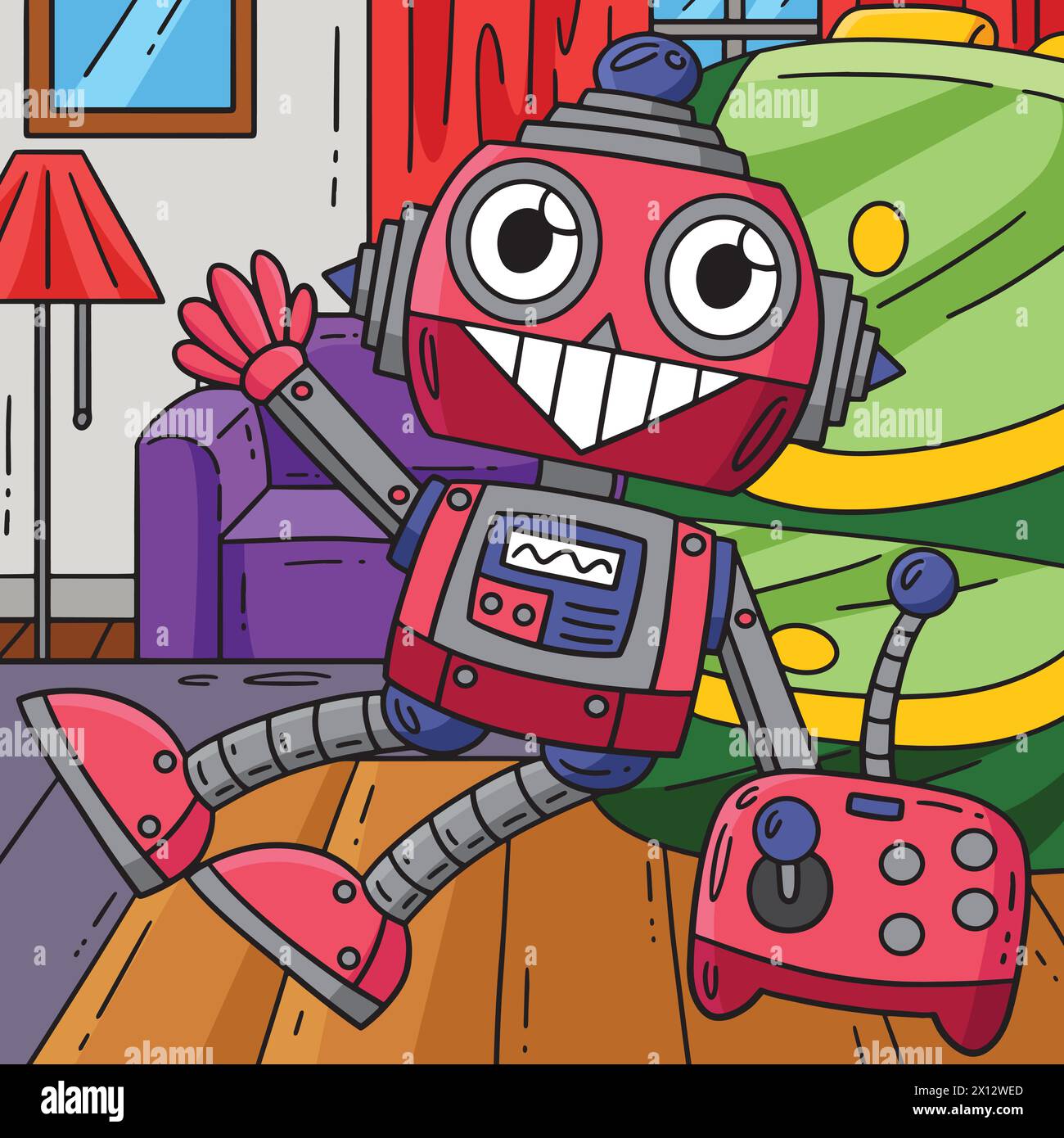 Remote Control Colored Drawing Robot and Remote Control Colored Cartoon Stock Vector Image & Art - Alamy