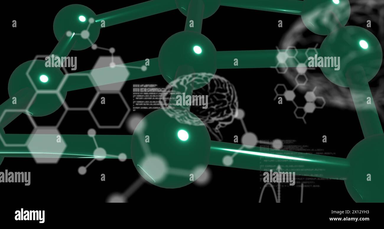 Image of data processing over chemical formula Stock Photo