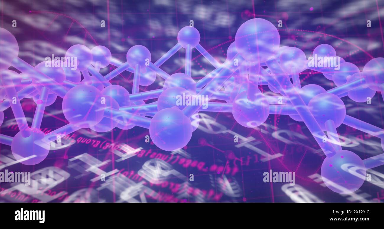 Image of data processing over chemical formula Stock Photo