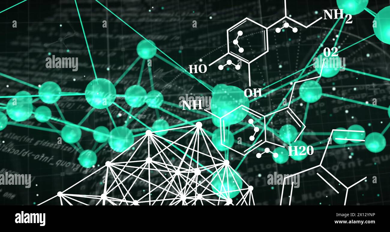 Image of data processing over chemical formula Stock Photo