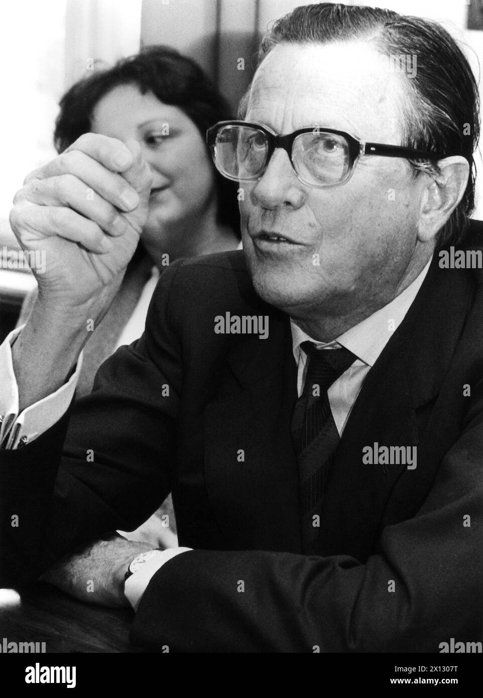 Baron of Thyssen, captured during the visit of a Duerer exhibition in